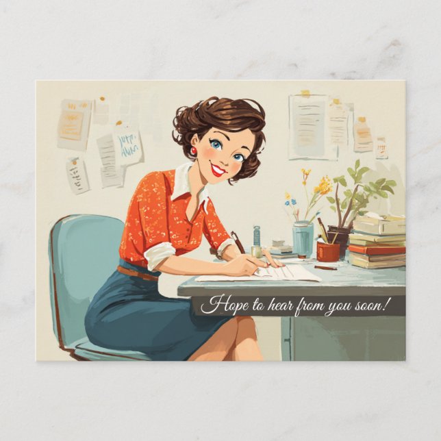 Hoppas att du snart hör av dig! vykort (Framsida)