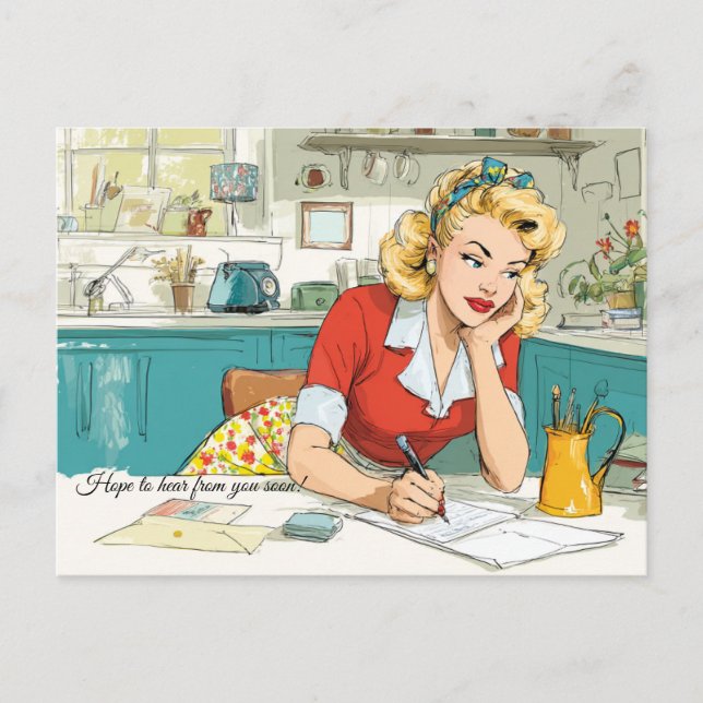 Hoppas att du snart hör av dig! vykort (Framsida)