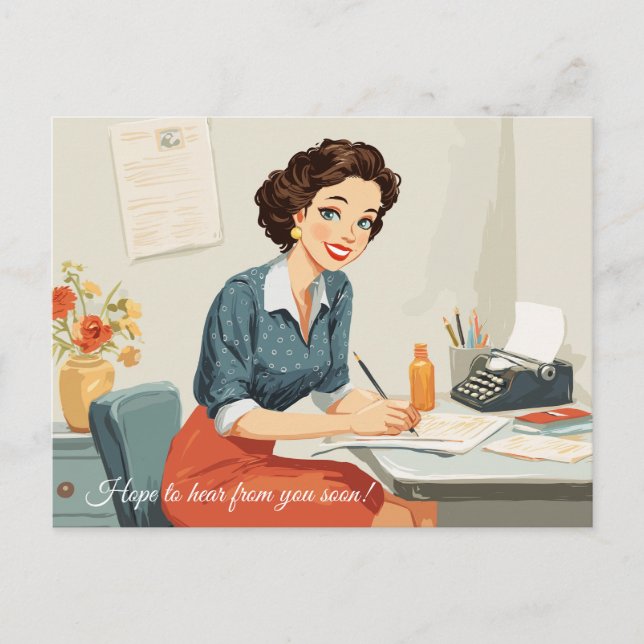 Hoppas att du snart hör av dig! vykort (Framsida)