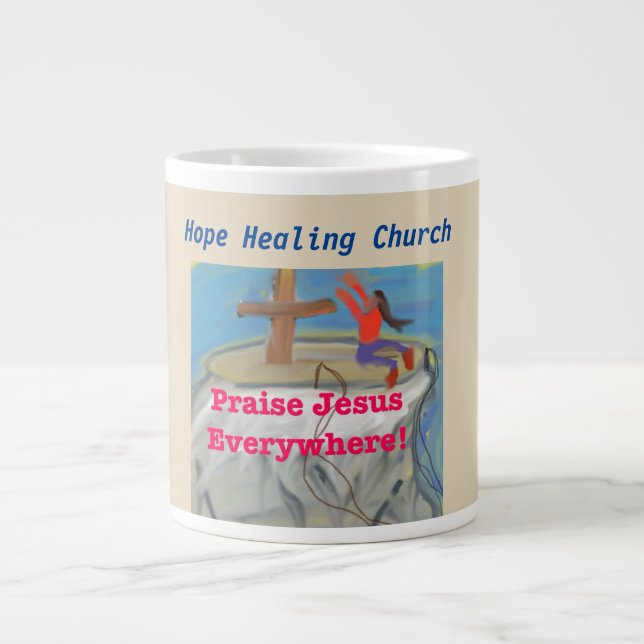 Hoppas att kyrkan höjer Jesu kaffe Mugg Kopp Jumbo Mugg (Framsidan)