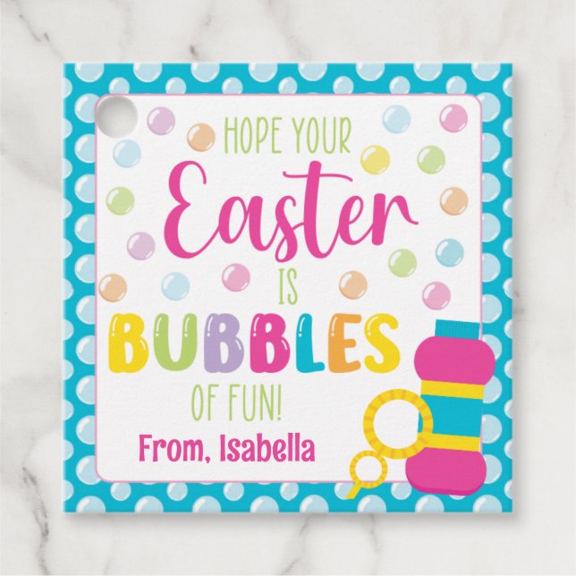 Hoppas att Påsk är Roligtens bubblor Gåvor Etiketter (Framsida)