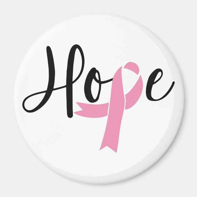 Hoppas att Rosa Ribbon Breast Cancer Awareness Magnet (Framsidan)