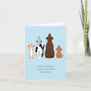 Hoppas att Sak börjar Tittar snart Hund Sympati Kort