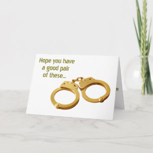HOPPAS ATT U HAR EN BRA PAIR AV HANDCUFFS-BRÖLLOP KORT