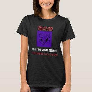 Hoppas att World Destroys Vintage Japansk Cat T Shirt