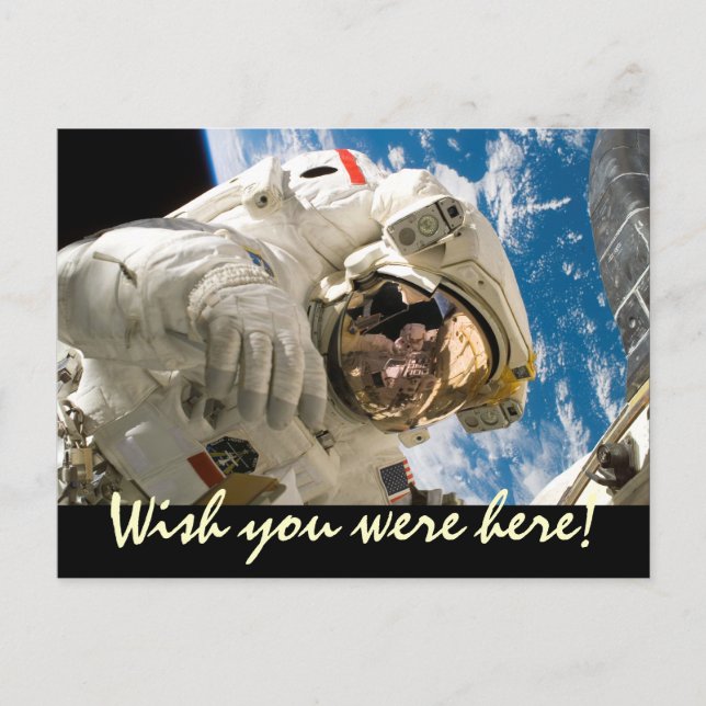 Hoppas du är här Astronaut Rymdresa Vykort (Framsida)