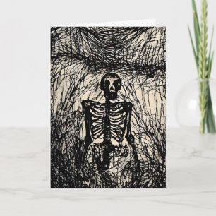Hoppas du hade ett skelett av kul denna Halloween Kort