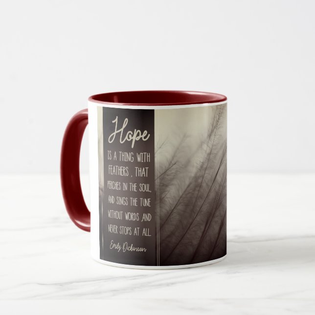 HOPPAS en sak med fjädrar Mugg (Framsida vänster)