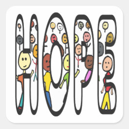 Hoppas Fyrkantigt Klistermärke