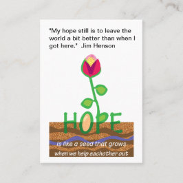 Hoppas inspirerande citat visitkort
