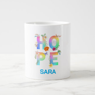 Hoppas konstnärligt positiv motiv inspirerande jumbo mugg
