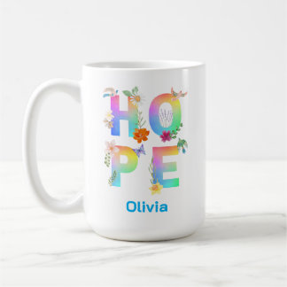 Hoppas konstnärligt positiv motiv inspirerande kaffemugg