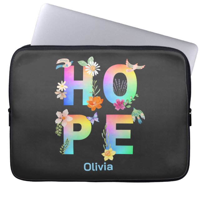 Hoppas konstnärligt positiv motiv inspirerande laptop fodral (Framsidan)