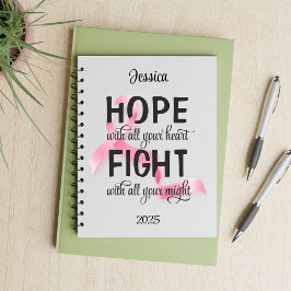 Hoppas med ditt hjärta bröstcancer anteckningsbok