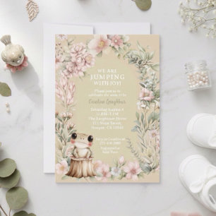 Hoppas med glädje Grodyngel flicka Baby Shower Inbjudningar