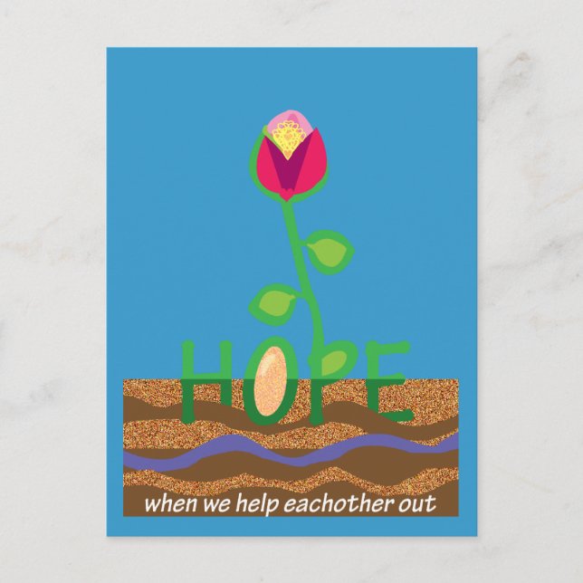 Hoppas när vi hjälper varandra vykort (Framsida)