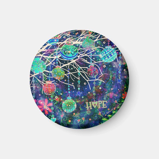 Hoppas på prydnadsföremål Söt jul Magnet (Framsidan)