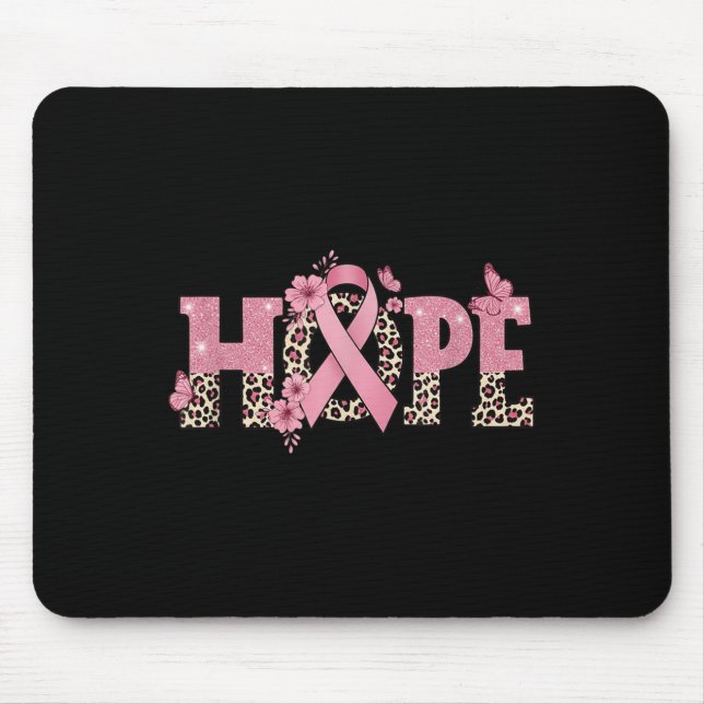 Hoppas Rosa Ribbon Leopard Print Flowers Musmatta (Framsidan)