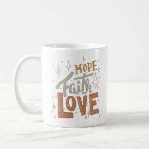 Hoppas tro kärlek kaffemugg