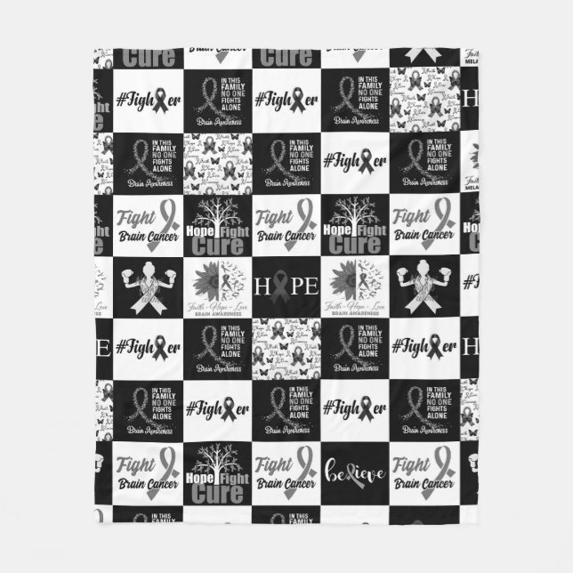 Hoppbekämpning Cure Brain Cancer Blanket Brain Can Fleecefilt (Framsidan)