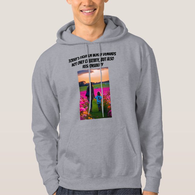 Hoppblommor i hållbarhet odlar framtiden hoodie (Framsida)