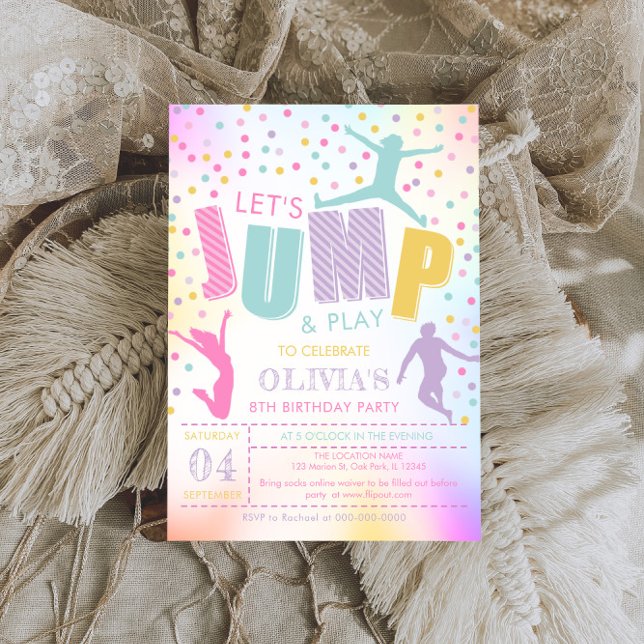 Hoppdag, jump-inbjudan till Trampoline-parti Inbjudningar (Skapare uppladdad)