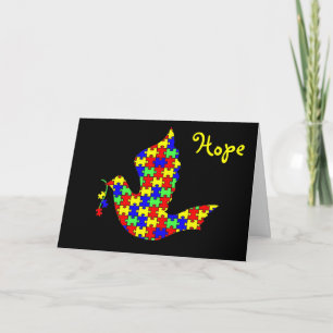 Hoppduva - Autism Puzzle Delar Helgkort