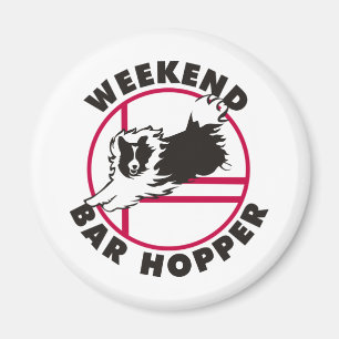 Hopper för pub för Sheltie Agilityhelg Magnet
