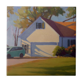 Hopperesque Painting of Missouri Home Kakelplatta