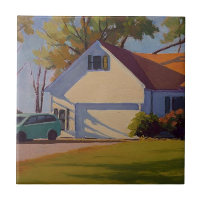 Hopperesque Painting of Missouri Home Kakelplatta (Framsidan)