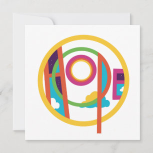 Hoppet Abstrakt Modern Art Note Card Smilelines Anteckningskort