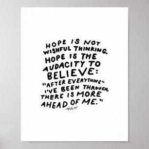 Hoppet är inte önsketänkande - inspirerande citat poster