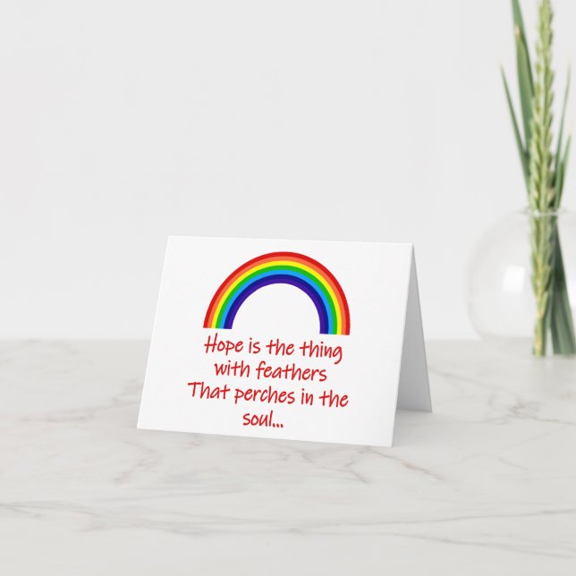 Hoppet är Sak med fjädrar Kort (Framsida)