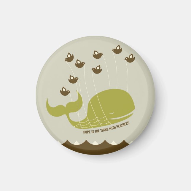 Hoppet är sak med fjädrar magnet (Framsidan)