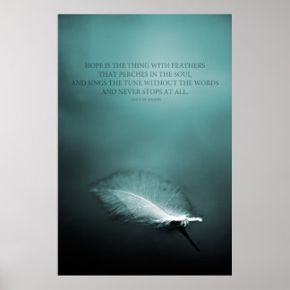 Hoppet är sak med fjädrar poster