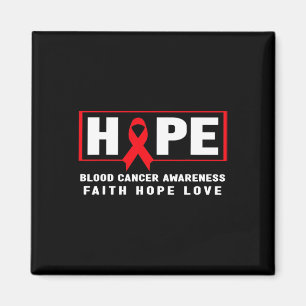 Hoppet Blood Cancer - Röd Blockon Blood Cancer Awa Magnet