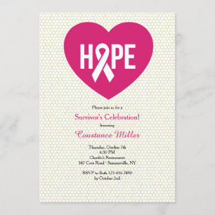 Hoppet Breast Cancer Ribbon-inbjudan Inbjudningar