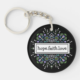 Hoppet. Faith. Kärlek Lila och Black Mandala