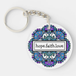 Hoppet. Faith. Kärlek Lila och Blue Mandala
