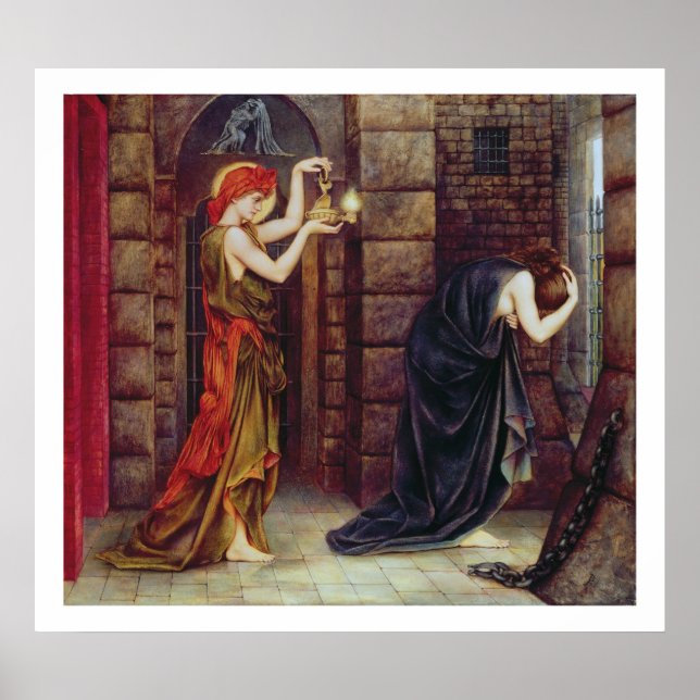 Hoppet i fängelset förtvivlat (olja på canvas) poster (Framsidan)