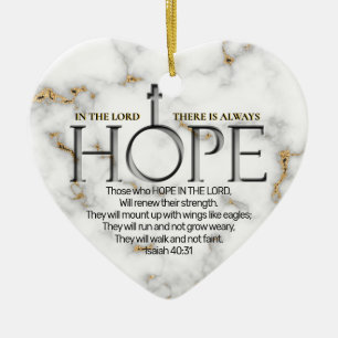 Hoppet i Lord Scripture Verse Isaiah 40:31 Julgransprydnad Keramik