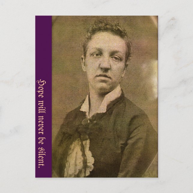 Hoppet kommer aldrig att vara tyst vykort (Framsida)