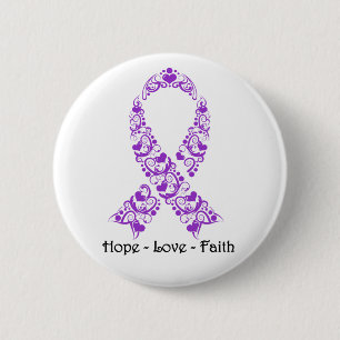 Hoppet Lila Awareness Ribbon Knapp