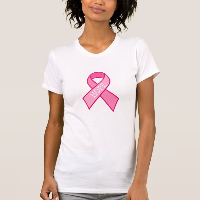 Hoppet, medvetenheten om bröstcancer Ribbon Rosa T Shirt (Framsida)