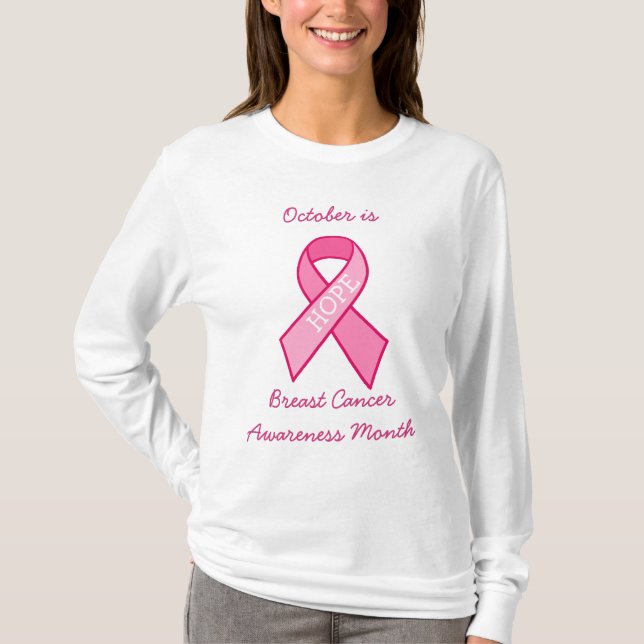 Hoppet, medvetenheten om bröstcancer Ribbon Rosa T Shirt (Framsida)