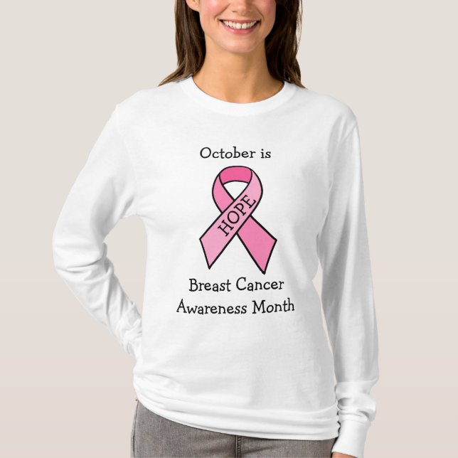 Hoppet, medvetenheten om bröstcancer Ribbon Rosa T Shirt (Framsida)