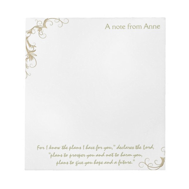 Hoppet och en framtida, Anpassningsbar kristen anm Anteckningsblock (Framsida)