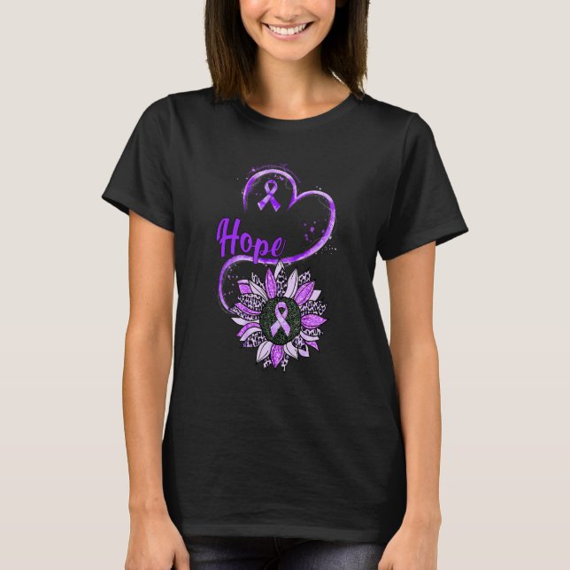 Hoppet om Alzheimers Lila om medvetandegörande Rib T Shirt (Framsida)