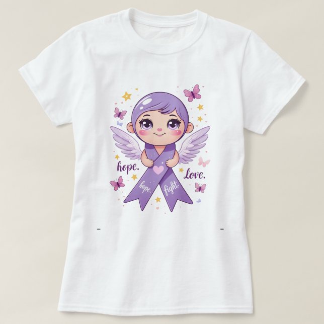 Hoppet om att bekämpa cancer i pankreas t shirt (Design framsida)