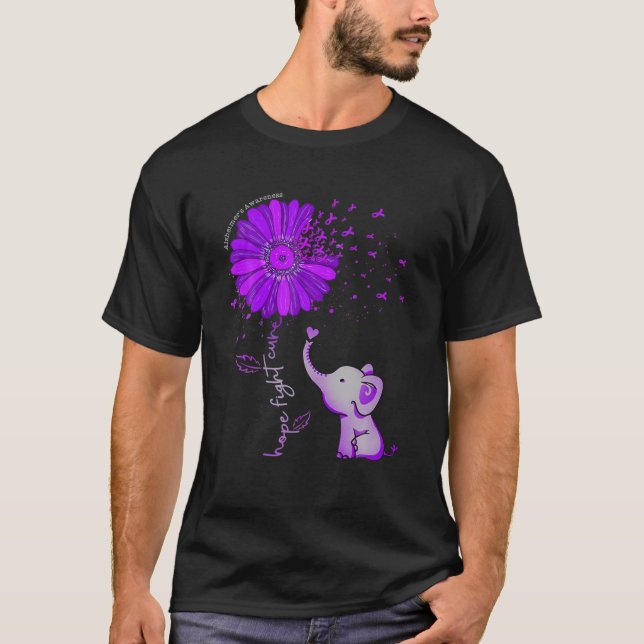 Hoppet om att bekämpa Elephant Alzheimers medvetan T Shirt (Framsida)